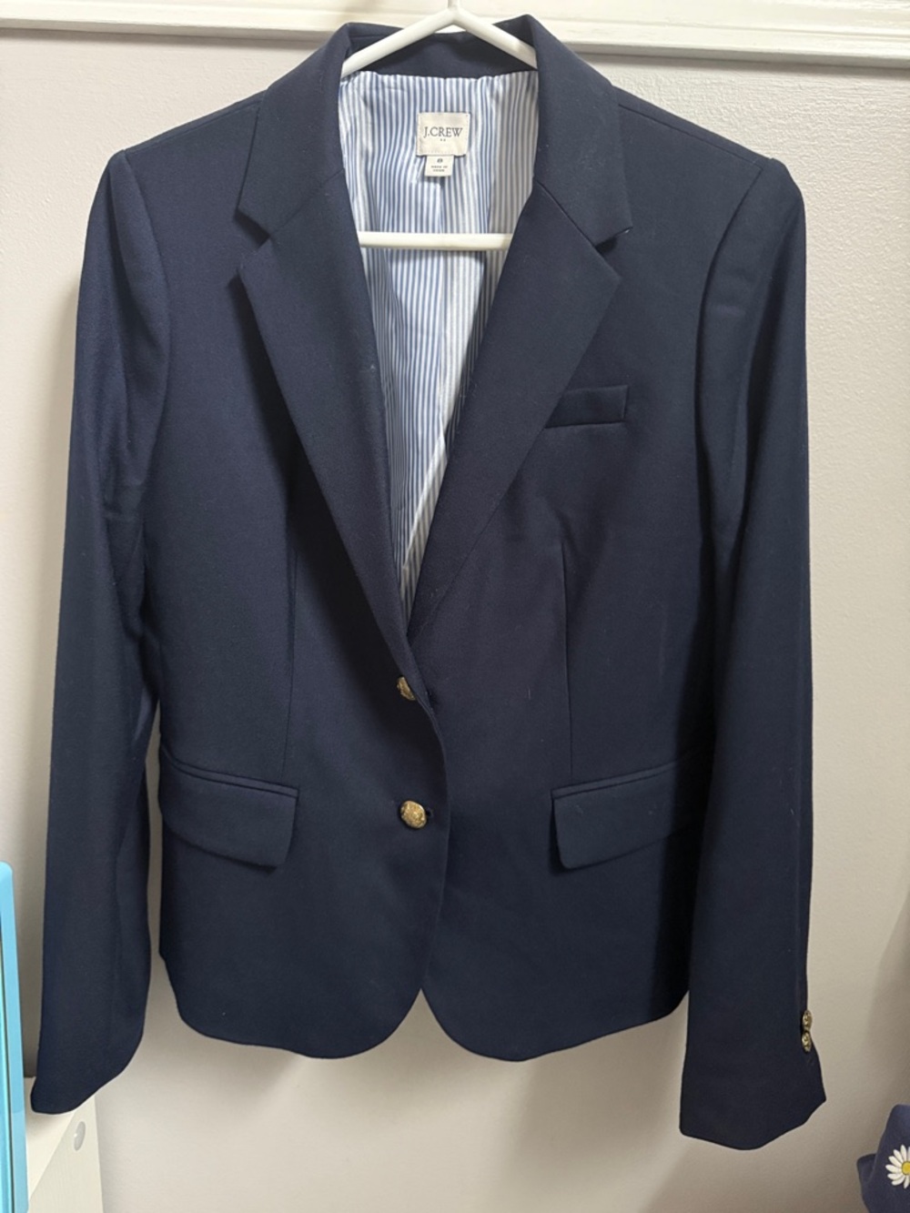 J. Crew Navy Blazer with gold buttons